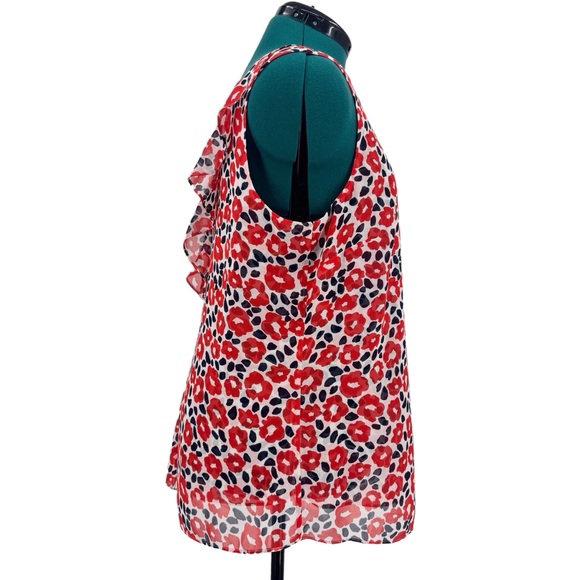 Cabi Flipside Blouse #5356, Abstract Poppy Print Sleeveless Top, Large - Picture 9 of 17